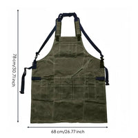 Waxed Canvas Work Apron Stain-Resistant Heavy Duty Waxed Canvas Apron Customizable Fit for Artists, Baristas, Garage