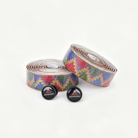 2 Pieces Anti-Slip Woven Handlebar Tape Sweat-Absorbing Braided Bar Tape Breathable Handlebar Wrap with End Plugs Cushioned for Commuters, Road Bikes, Long Rides