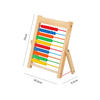 10-Row Wooden Abacus Multi-Functional Kids Abacus Colorful Beads Learning Toy Number Recognition for Elementary School Students, Preschoolers, Home Study, Classroom
