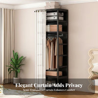 Customizable Layout configurable Open Wardrobe DIY Assembly Freestanding Closet with Shelves and Hanging Rails Space-Saving Garment Rack System Easy to Assemble for Apartment Dwellers, Renters, Homeowners, changing area