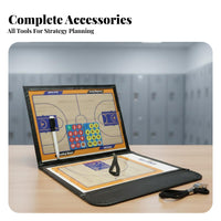 Double-Sided Design Attractive Soccer Coaching Board PU Leather Cover Foldable Football Board Includes Accessories for Game Day