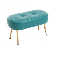 Modern Design Tufted Bench with Metal Legs Padded Seat Tufted Low Bench Space-Saving Design Upholstered Stool Versatile for Homeowners, Interior Decorators, Entryway, Dressing Room, Hallway, Home Removeice