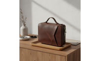 Leather Cable Organizer Rounded Corners Electronics Organizer Case Compact Size