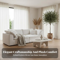 Sectional plush Sofa Minimalist Aesthetic Sectional Couch Deep Seat Living Room Seating for Apartment Dwellers, Families, Lounge Area, Family Gatherings