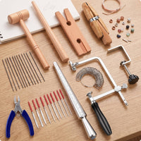 DIY Jewelry Making Kit Multi-Function Craft Tool Set with Band Sizer Handheld Tools Manual for Beginners