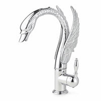 Swan Faucet Polished Single Handle Faucet Solid Brass Tap for Vanity
