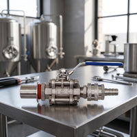 Inline Kettle Drain-Valve Assembly Compact Ball Valve with Bulkhead Fitting Fast Bulkhead Fitting for Home Brewing