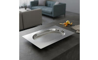 Geometric Stainless Steel Tray Mirror Finish Stainless Steel Platter Easy to Clean Rectangular Serving Platter for Hotel, Coffee Table