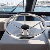 Marine Steering Wheel Stainless Steel Boat Steering Wheel Polished for Helm Station