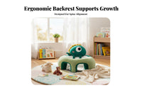 Learn to Sit Aid creatureShaped Sitting Assistant Ergonomic Backrest Soft Dinosaur Baby Sofa 360-Degree Support Infant Floor Chair Anti-Tip Design for Infants, Toddlers, Parents, Nursery, Playtime, Living Room, Indoors
