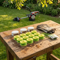 12 Pieces Pre-Wound String Trimmer Spool with Cap Compatible Trimmer Line and Cap Cover Set Spare Vegetation Eater Spool Replacement Twisted for Homeowners, Gardeners, Lawn Edging, Yard Cleanup