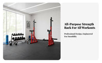 Adjustable Squat Rack Locking System Multi-Functional Weightlifting Rack Stable H-Shaped Base Heavy Duty Squat Stand for Home Gym