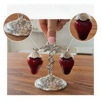 Strawberry Condiment Server Vintage-Style Tableware Ornate for Hosts