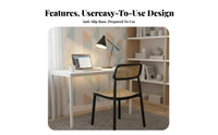 Minimalist Design Woven Backrest Chair Easy to Clean Seating Furniture Anti-Slip Foot Pads Floor Protection for Interior Designers, Restaurant Owners, Dormitory, Study Room, Home Office, Kitchen