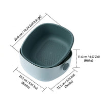 Pasta Strainer with Bowl, Rectangular Strainer Bowl Set 26x23.5x11.6cm, Double-layer Fruit Vegetable Strainer for Washing and Draining