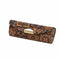 Portable Lipstick Storage Box Retro Pattern Makeup Storage Box Snap-Shut Closure Closure Beauty Accessory