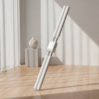 Telescopic Posture Training Stick Padded Stretching Stick with Adjustable Arms Metal Posture Corrector Pole Portable for Office Workers, Home Workouts