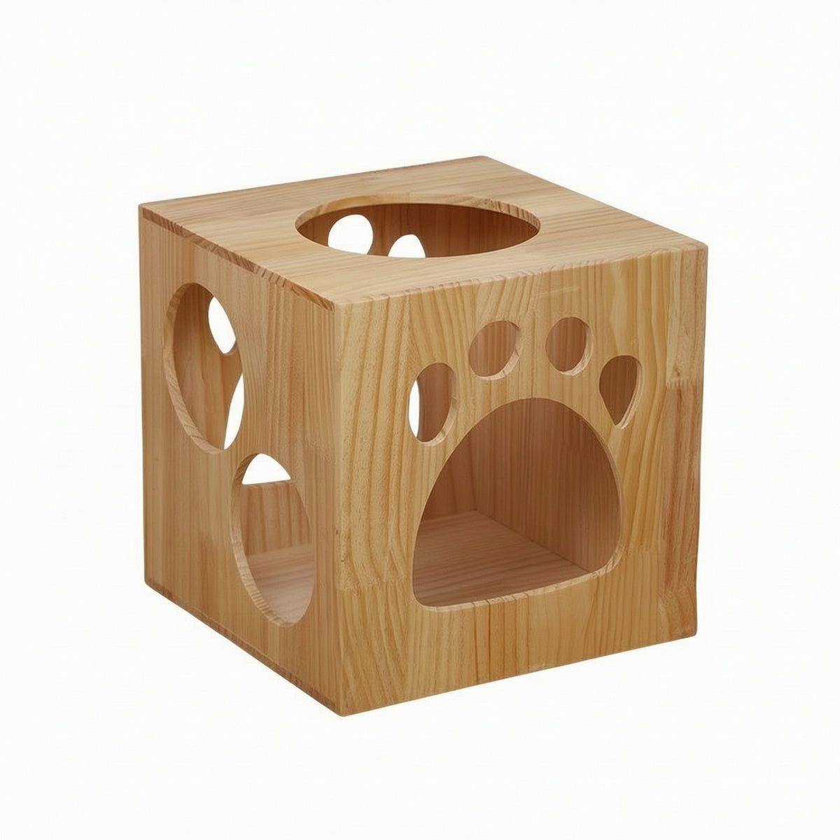 Cube Cat House Private Wooden Cat Box Sturdy Cats Furniture for Cats, Kittens