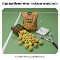 60 Pieces Long-Lasting Training Tennis Balls Wear-Resistant Pressureless Tennis Balls Natural Rubber Core for Coaches, Ball Machines