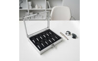 12 Compartment Watch Box Spacious Compartments Aluminum Watch Case Individual Item Storage Debris-Resistant Scuff Protection
