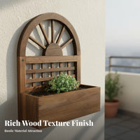 Wall Mounted Planter Easy to Install Hanging Wood Flower Box Rustic Wall Flower Holder Multipurpose House Decoration Lightweight
