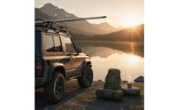 2 Pieces Screw-Tightened Roof Rack Awning Mount T-Handle Roof Rack Clamp Angled Grips Tent Pole Clamp Black
