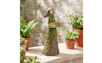 Figurine with Bowl Rustic Statue Artisanal for Shelf, Patio
