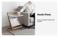 Vintage Design 2-Tier Rolling Side Table With casters 2-Tier Wheeled Cart Multi-Functional Storage Trolley Sturdy Construction for Homeowners, Office Workers, Living Room, Bedroom, Small Spaces, Bathroom