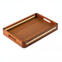 Wooden Tray with Handles Rounded Corners Household Item Easy to Carry