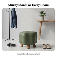 Solid Wood Frame Stackable Upholstered Pouf Multi-Purpose Low Stool Strong Load-Bearing Footrest Wear-Resistant for Children, Adults, Families, Living Room, Entryway, Bedroom, Home Removeice