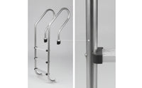 Anti-Slip 3-Step Pool Ladder Long-Lasting Stainless Steel Pool Ladder Polished Cylindrical