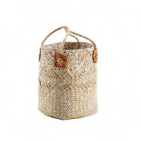 Handwoven Basket Fiber Braided Container Basket Textured for Floral Arrangements