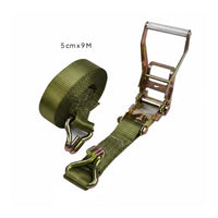 Double Hook Design Ratchet Tie-down Strap 5000kg Breaking Strength Tie down Strap with Hooks Safety Lock for Truck Drivers, Shipping, Moving