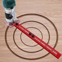 Engraved Scale Woodworking Routing Guide Aluminum Alloy Adjustable Circle Cutting Jig Measuring Arm Router Circle Guide Kit Locking Knobs