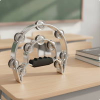 Half Moons Tambourine Lightweight Double-Layer Tambourine Sturdy Musical Instruments for Students, Dancers,