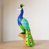 DIY Peacock Geometric Papercraft Kit for Home Decor