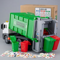 Friction Powered Garbage Truck Extra-Large Size Trash Collection Truck Toy Dumping Action for Children, Kids, Pretend Play