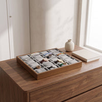Tabletop 24-Slot Watch Tray Soft Watch Organizer Tray with Velvet Lining Safeguarding Sturdy for Dresser