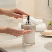 Diamond-Embellished Refillable Pump Bottles for Shampoo, Lotion, and Soap - Portable Travel Size for Hotel Bathrooms