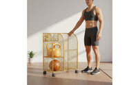 Exercise Mat Holder Wheeled gym Storage Rack Movable Rolling Storage Cart for Home