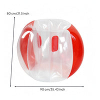 Inflatable Ball Colored Panels Transparent Sphere Internal Straps Outdoor Toy for Collision Play