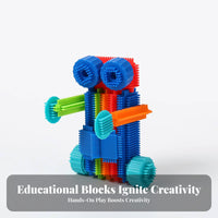 Easy Connectivity Gear Shaped Building Blocks Vibrant Colors Bristle Shape Blocks Polished Edges for Preschoolers, Kids 3+, Preschool