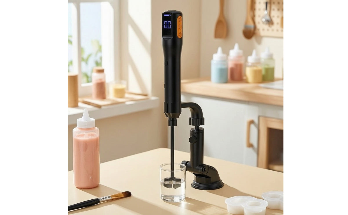 Electric Epoxy Resin Mixer Paint Mixer with Stand Compact Overhead Stirrer for Hobbyists, Workshops