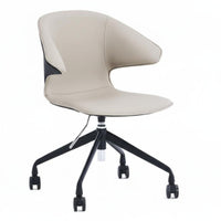Minimalist and design Armless Shell Chair on casters Height Adjustable rotate Seat Ergonomic Design Office Furniture effortless Rolling Casters for Home Workers, Adults, Students, Study Room, Small areas, Bedroom