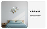 Modern Design Acrylic Foliage Wall Clock Adjustable Size DIY Mirror Wall Clock Silent Movement for Homeowners, Family, Bedroom, Office