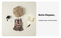 Doll Argyle Vest Set British Design OB11 School Uniform Match Scholarly Doll Clothing Set