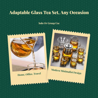 Glass Teapot Set, Borosilicate, Tea Infuser, Teacups, Gift