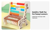 Wooden Counting Toy Cutout Side Panels Preschool Learning Giraffe Abacus Kids Math Toy for Children