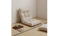 Removable and Washable Cover Single Person Bay Window Seat High-Density Foam Filling Adjustable Floor Lounger Breathable Textile Reclining Floor Chair with Back Support Anti-Pilling Material for Balcony, Bedroom, Living Room