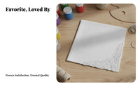 White Cotton Hankie Paintable Soft Lace Corner for Embroidery Projects